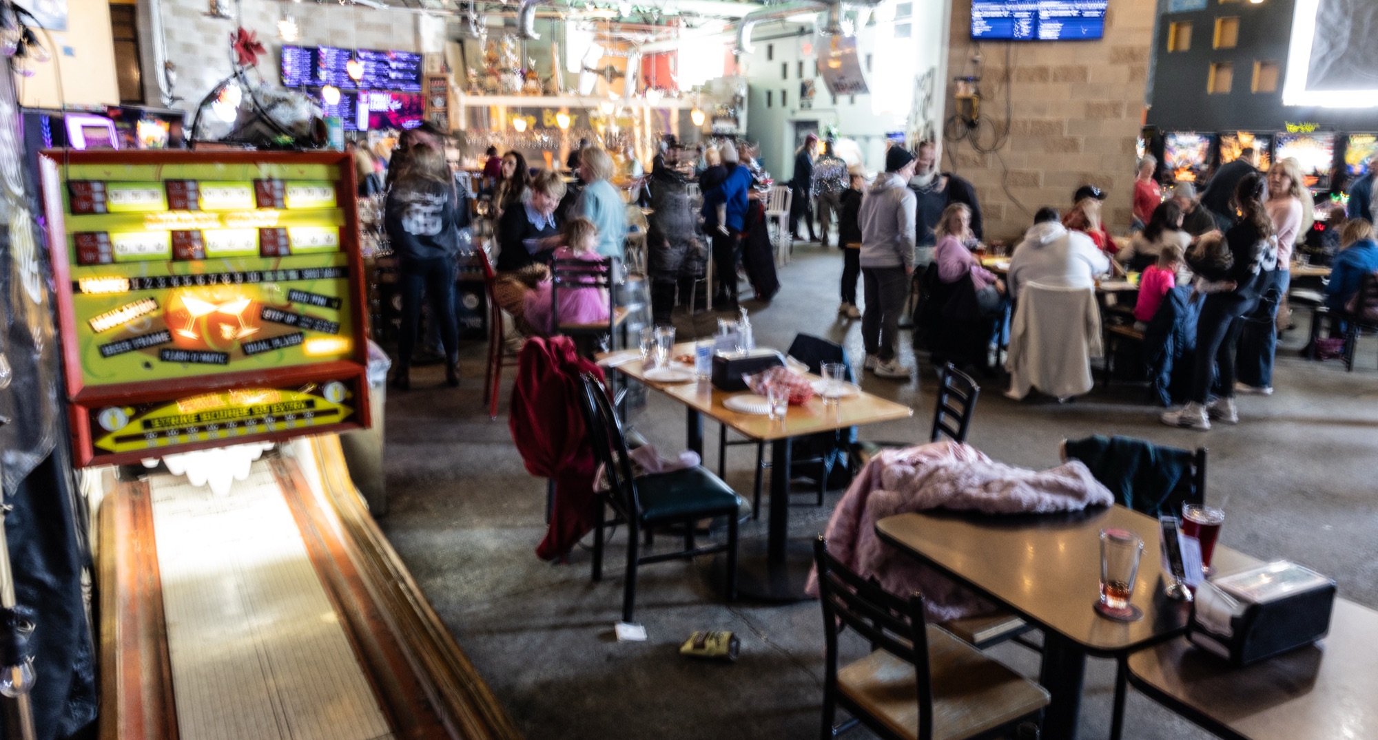 Pinball machines at Right Brain Brewery in Traverse City