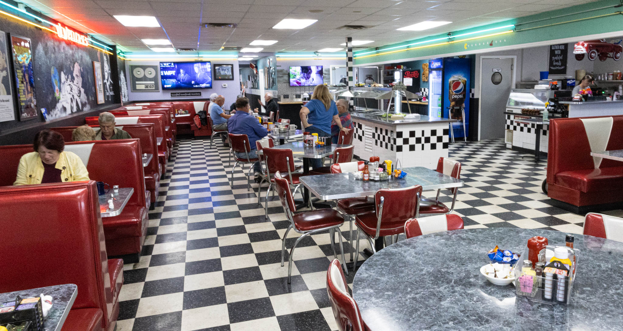 Inside a classic diner in Honor, Michigan
